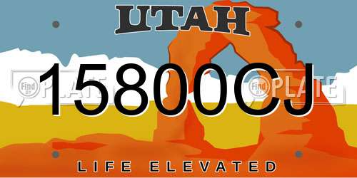 15800CJ Utah License Plate