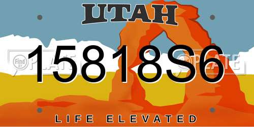 15818S6 Utah License Plate