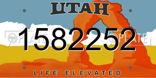 1582252 Utah License Plate