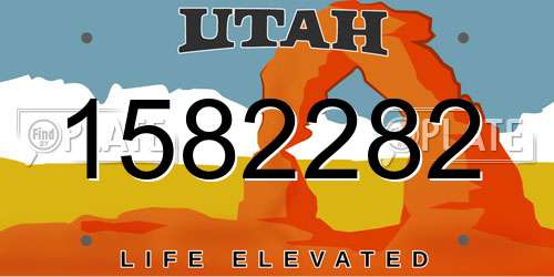 1582282 Utah License Plate