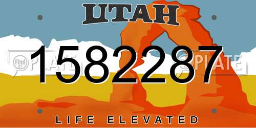 1582287 Utah License Plate