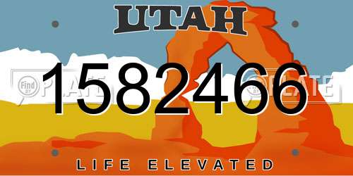 1582466 Utah License Plate