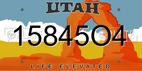 15845O4 Utah License Plate