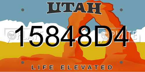 15848D4 Utah License Plate