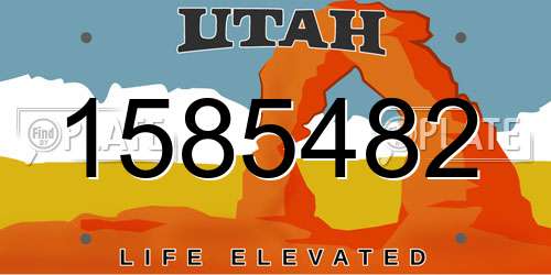 1585482 Utah License Plate