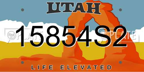 15854S2 Utah License Plate