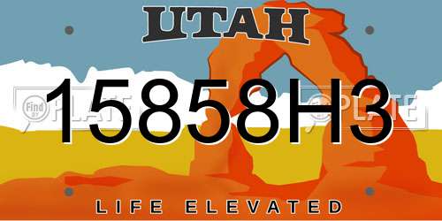 15858H3 Utah License Plate