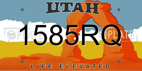 1585RQ Utah License Plate