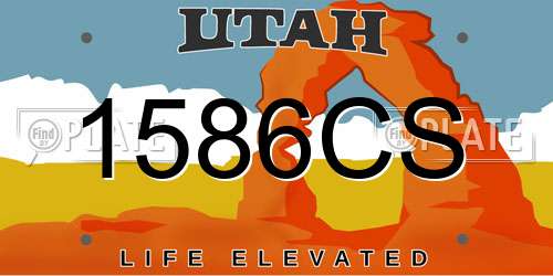 1586CS Utah License Plate