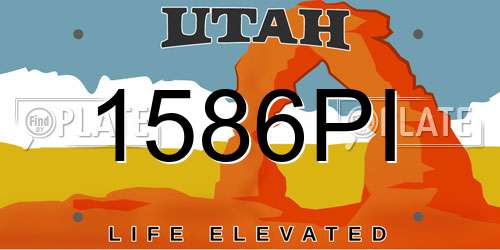 1586PI Utah License Plate