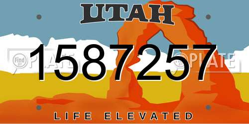 1587257 Utah License Plate