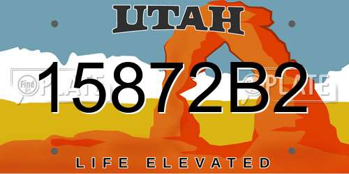 15872B2 Utah License Plate