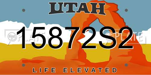 15872S2 Utah License Plate