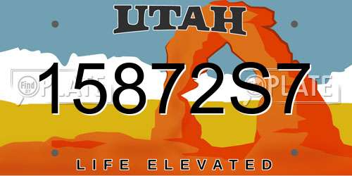 15872S7 Utah License Plate