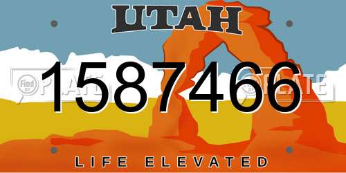 1587466 Utah License Plate