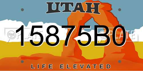 15875B0 Utah License Plate