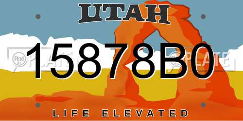 15878B0 Utah License Plate