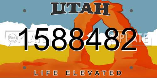 1588482 Utah License Plate