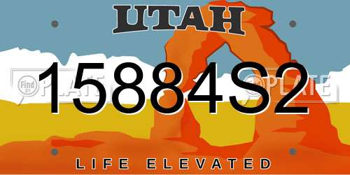 15884S2 Utah License Plate