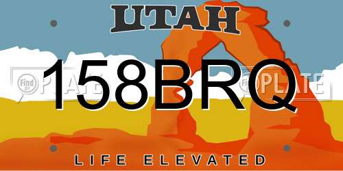 158BRQ Utah License Plate