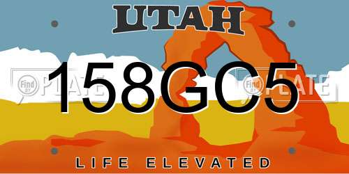 158GC5 Utah License Plate