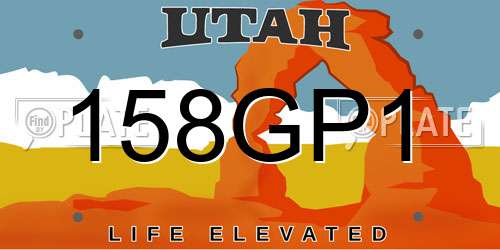 158GP1 Utah License Plate