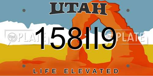 158II9 Utah License Plate