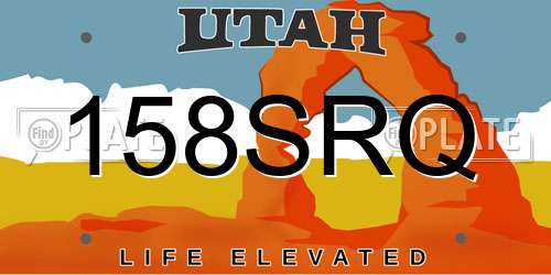 158SRQ Utah License Plate