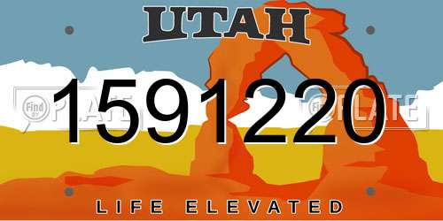 1591220 Utah License Plate