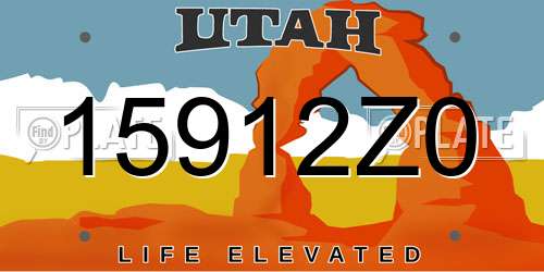 15912Z0 Utah License Plate