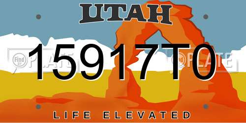 15917T0 Utah License Plate