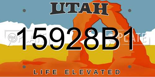 15928B1 Utah License Plate
