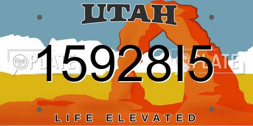 15928I5 Utah License Plate