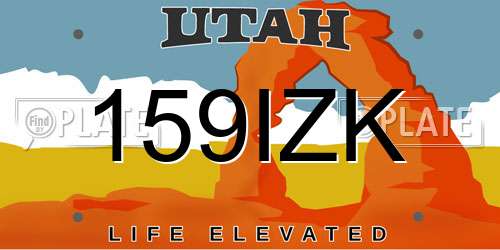 159IZK Utah License Plate