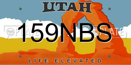 159NBS Utah License Plate