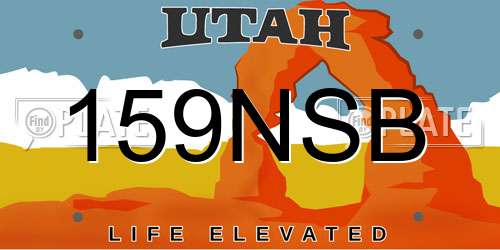 159NSB Utah License Plate