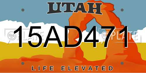 15AD471 Utah License Plate