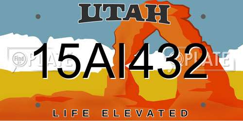 15AI432 Utah License Plate