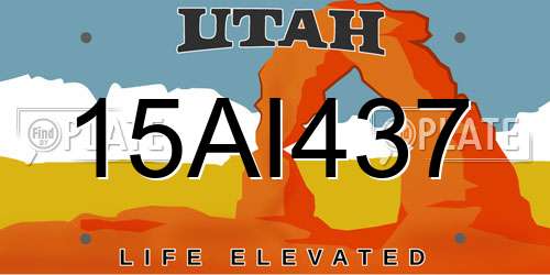 15AI437 Utah License Plate