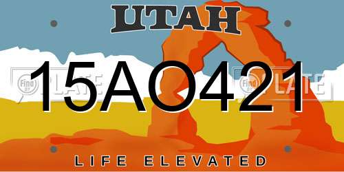 15AO421 Utah License Plate