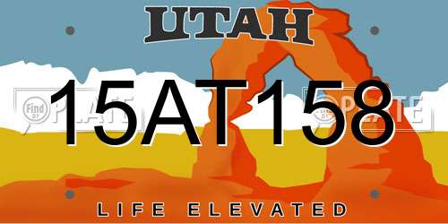 15AT158 Utah License Plate