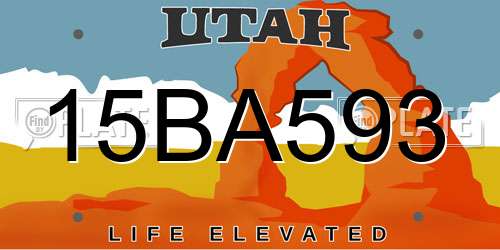 15BA593 Utah License Plate