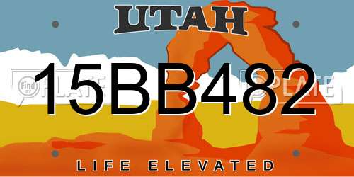 15BB482 Utah License Plate