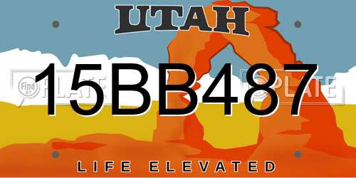 15BB487 Utah License Plate