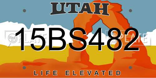 15BS482 Utah License Plate