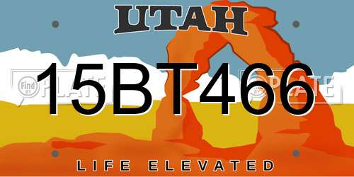 15BT466 Utah License Plate