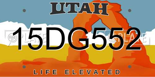 15DG552 Utah License Plate