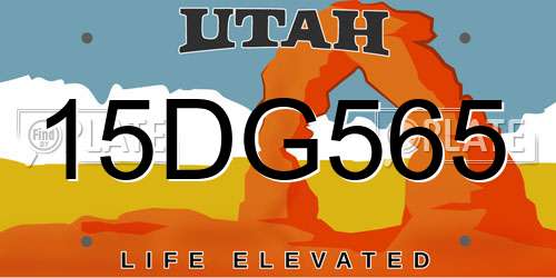 15DG565 Utah License Plate