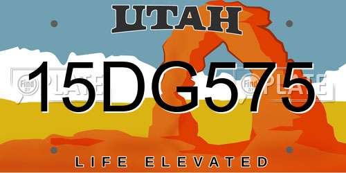 15DG575 Utah License Plate
