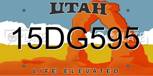 15DG595 Utah License Plate